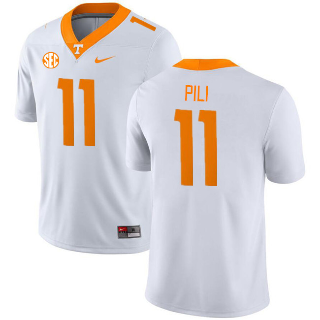 Men #11 Keenan Pili Tennessee Volunteers College Football Jerseys Stitched Sale-White - Click Image to Close